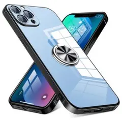 iPhone12 Pro Max ケース リング付き クリア 耐衝撃 スタンド