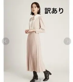 ［訳あり］snidel スナイデル　ブラウスカラードッキングニットワンピース　S