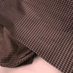リネン 3ｍ×105cm　黒茶　千鳥格子　生地 　新品　未使用　美品