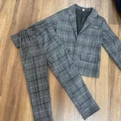 140サイズ グレー系チェック スーツセット