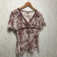 レディース花柄シアーブラウス　イトキンのサムネイル