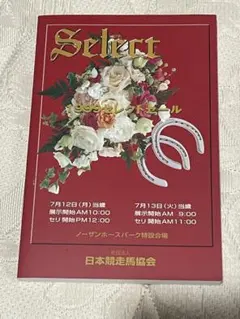 1999年　セレクトセール 公式カタログ　日本競走馬協会