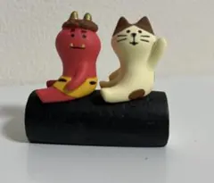 【新品】con com bre 恵方巻きに乗った赤い鬼と猫の置物　節分
