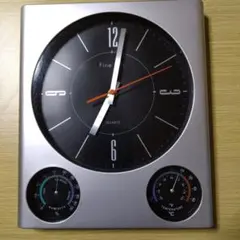 Fine Life Quartz 温湿度計付き掛時計