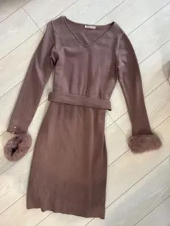 BE RADIANCE ピンクニットワンピース