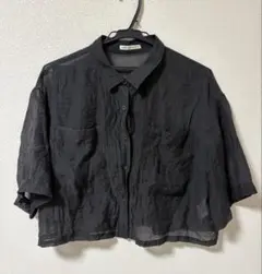 NICE CLAUP シースルー　シャツ　ブラック　かわいい