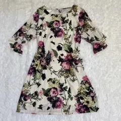 Otto Collection ひざ丈ワンピース LL 花柄 薔薇 派手 ドレス