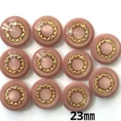 ピンクの装飾ボタン 11個 23㎜　No.216