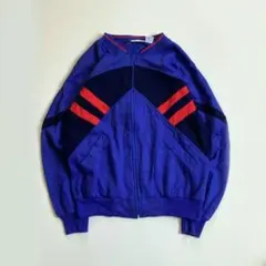 80s vintageトラックジャケット ジャージ ブルゾン ストリート ブルーのサムネイル