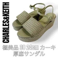 CHARLES&KEITH チャールズ&キース　厚底サンダル　24cm カーキのサムネイル