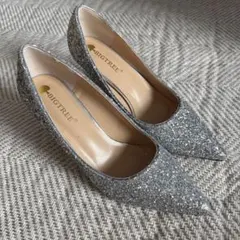 シルバー グリッターハイヒール 24.5cm