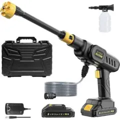 高圧洗浄機 コードレス 充電式 バッテリー2個付き　洗車　6-in-1ノズル