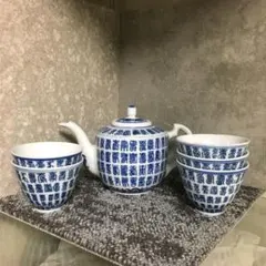 はなまめ様専用　茶道具　中国茶器　景徳鎮製　百寿図　急須　湯飲み5客　茶器セット