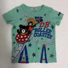 ダブルビー　ミキハウス　90 半袖Tシャツ　緑　グリーン　ビー君　ジェットコースのサムネイル