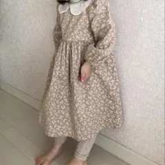 【美品】花柄レース襟ワンピース 110cm