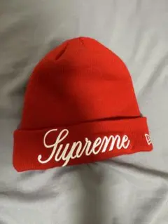 Supreme New Era Script Beanie Red