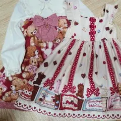 くま柄ワンピース