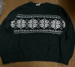 古着00年代ニット　雪柄セーター
