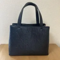 アルマーニ　ARMANI EXCHANGE エンボスロゴ　バッグ　黒