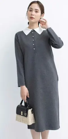 白襟 ロングワンピース