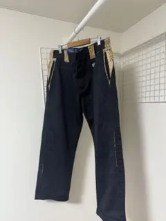 レオパード柄切替 ワークパンツ ブラック