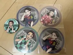 鬼滅の刃 極楽湯 コースター 4枚プラス缶バッジ