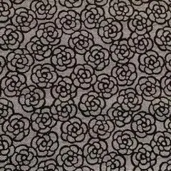 [no.4863]セール☆カメリアレース ブラック 綿サテン 生地＊