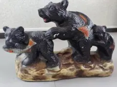 陶器製 クマの親子 置物