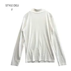 【STYLE DELI】リブニット モックネック 長袖 ベーシック F 1225