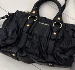 Miu Miu ミュウミュウショルダーバッグヴィッテロルクス 2way黒
