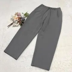 【ユニクロ】ドライスウェットタックテーパードパンツ ウエストゴム グレー M