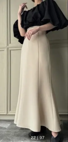 JUNOAH ジュノア ハイウエストレースアップマーメイドスカート