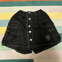 LOVERABBY ブラック 巻きスカート風ハーフパンツ　140