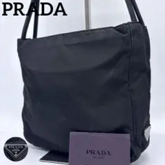 【極美品】プラダ ナイロン トートバッグ 三角ロゴ 白タグ ブラック 肩掛け