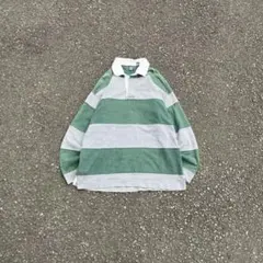 90s OLD GAP ラガーシャツ ボーダー バイカラー 長袖 メンズ XL