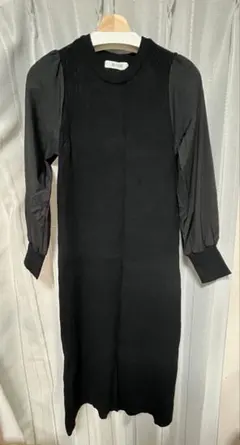 nano universe ブラックニットワンピース