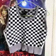 NIKE チェッカーパターン クロップドベスト XL