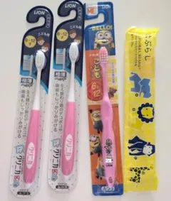 ライオン こどもハブラシ 6-12才用 3本セット+おまけ1本のサムネイル