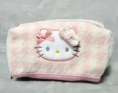 サンリオ ハローキティ 千鳥格子柄スクエアポーチ