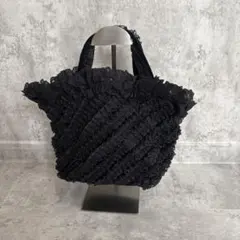 黒レースバッグ フリル ハンドバッグ ミニバッグ フェミニン パーティー