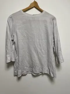 【無印】麻100% XLサイズ 五分袖シャツ