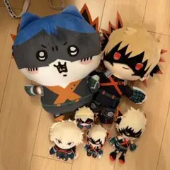 僕のヒーローアカデミア 爆豪勝己 ハチワレ ぬいぐるみ マスコット 6点セット