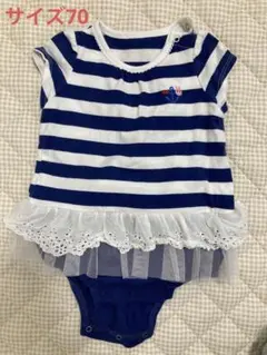 美品★ホットビスケッツ　マリン風ロンパース　女の子向け　サイズ70