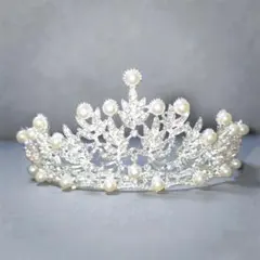 【王道プリンセス】輝くパールティアラ 結婚式/前撮り/ブライダル ほぼ未使用