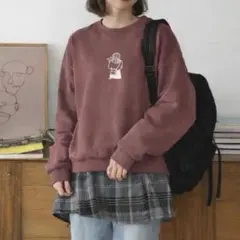 アプレジュール　スウェット　トレーナー　ピンク　くすみピンク　古着