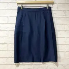 miss ashida プリーツタイトスカート（9）紺 上品 通勤 裏地付 高級のサムネイル
