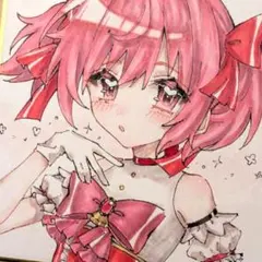 鹿目まどか ファンアート アナログイラスト 萌え絵