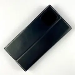 iPhone 12 Pro Max ケース 手帳型 PUレザー ブラック 黒