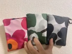 花柄エコバッグ折りたたみ大容量3点セット