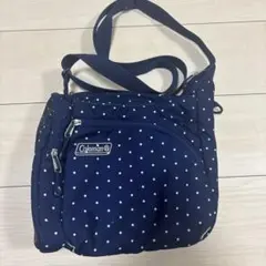 Coleman ネイビー ドット柄 ショルダーバッグ